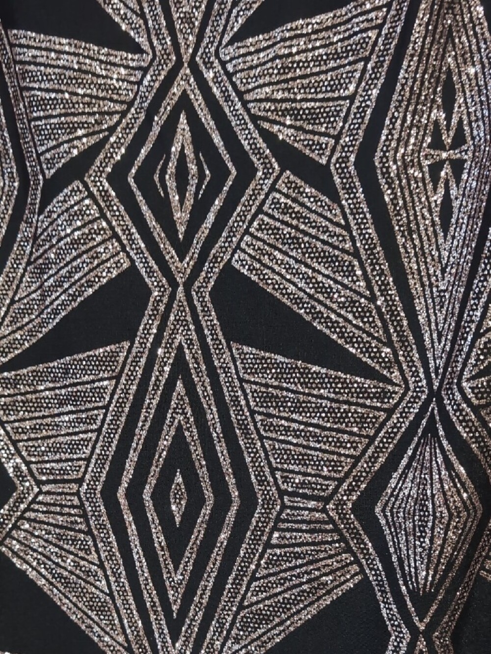 Vince Camuto Black Dress with Geometric Sparkle Pattern - Picture 3 of 4
